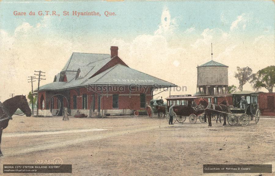 Postcard: Gare du Grand Trunk Railway, St. Hyacinthe, Quebec